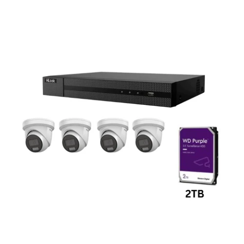 HILOOK BY HIKVISION 6MP ACUSENSE 4 CAMERA 4CH TURRET KIT